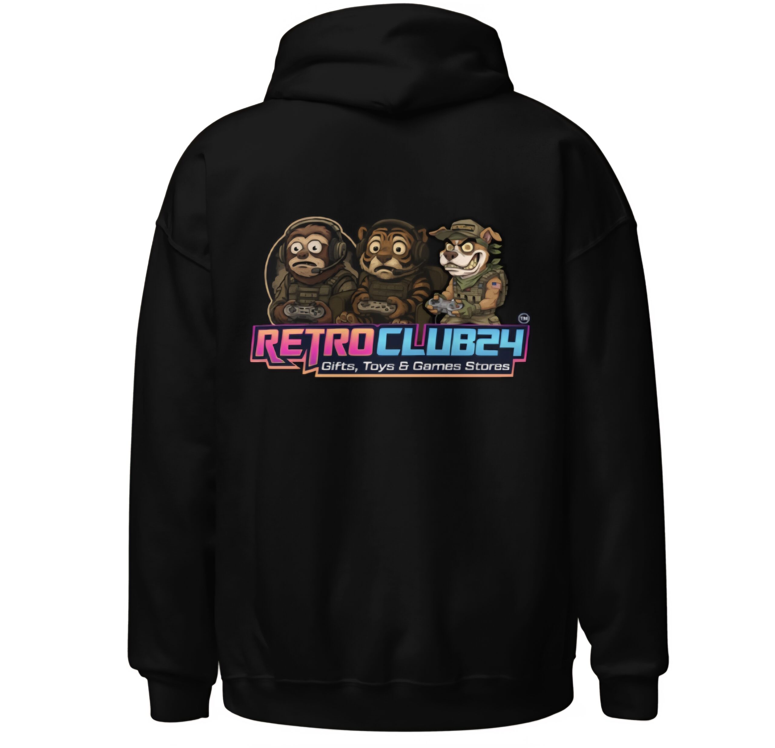 Frustrated gamer Sloth, tiger and dog retroclub exclusive custom hoodie