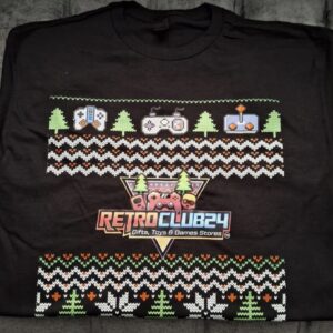 RetroClub24 Christmas Gamer T-Shirt Ugly Sweater Style Retro Gaming Graphic Tee